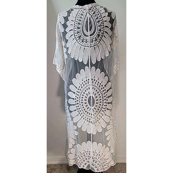 Rebellion Ivory Lace Duster Cardigan Boho Cottagecore Festival S - Picture 3 of 7